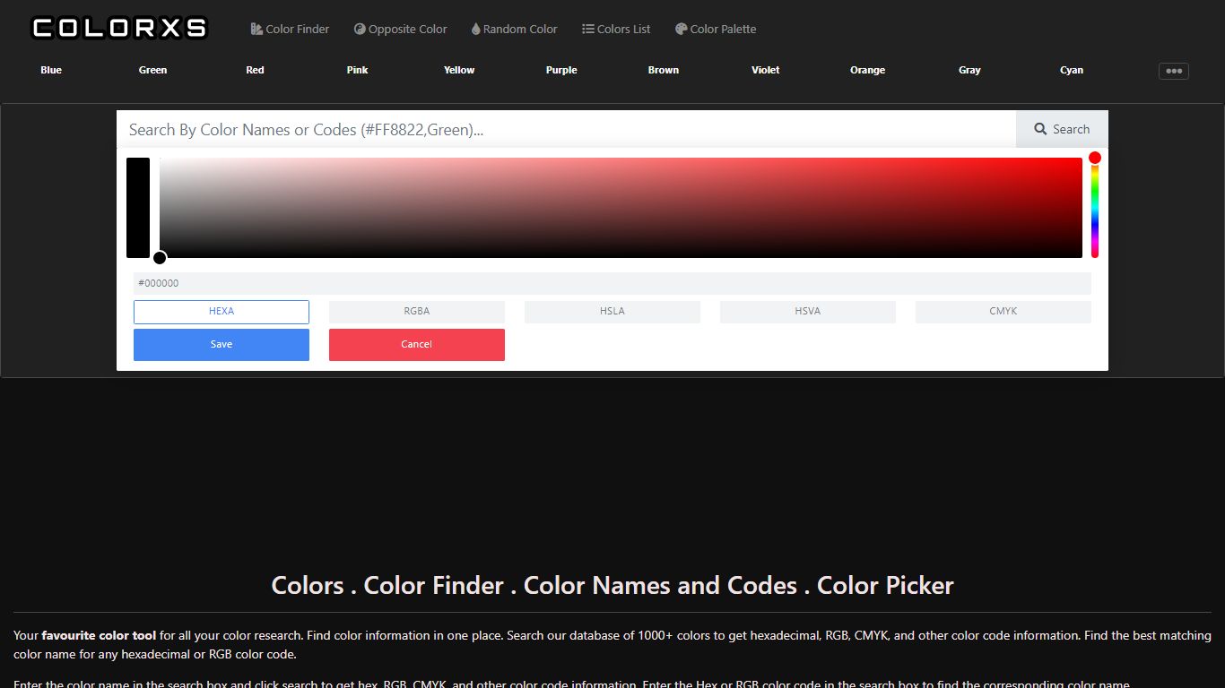 Colors, Color Finder, Color Names and Codes, Color Picker - colorxs.com